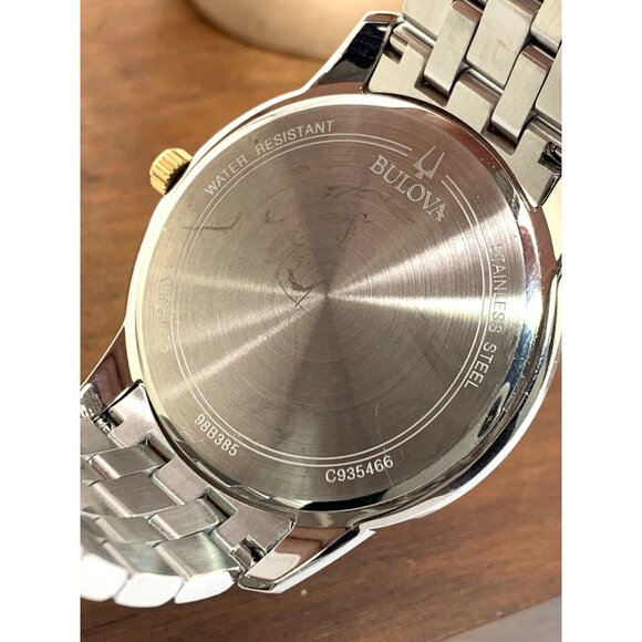 Bulova Men's Watch 98B385 Silver Dial Date Quartz Two Tone Stainless Steel 40mm - Picture 6 of 13